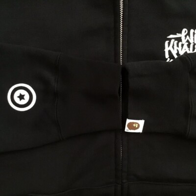 Wiz Khalifa × BAPE camo Shark full zip hoodie Black A Bathing Ape
