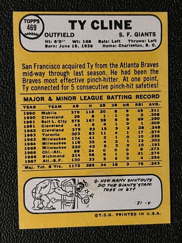 1968 Topps Baseball Singles - 458 to 598 - High Numbers - Pick Your Card - - 第 19/499 張圖片