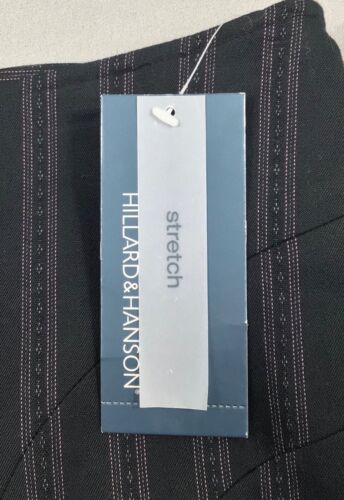 Hillard & Hanson Skirt Womens 10 Black Striped Pencil Slit Back Pleated Zip NWT - Picture 3 of 8