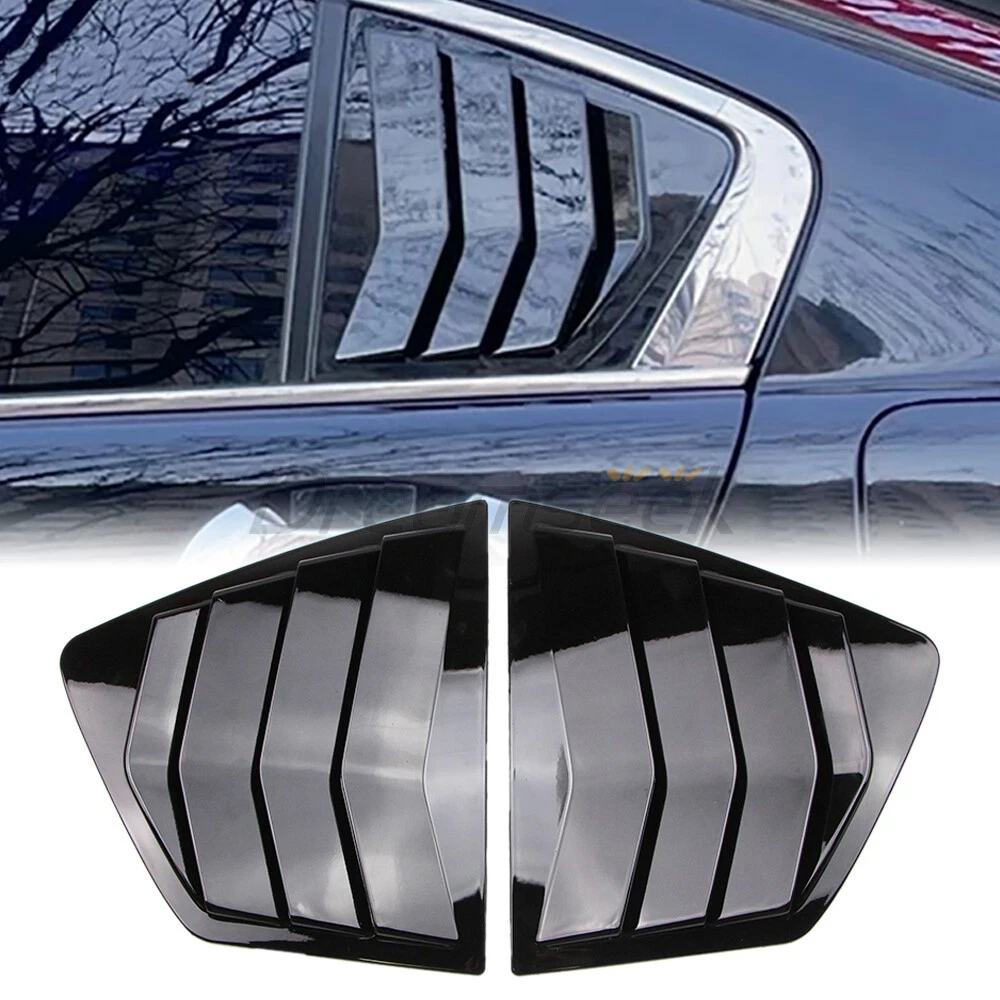 2x Side Window Louver Cover For Honda Accord 9th 2013-2017 Quarter Glossy Black - product detail image 1