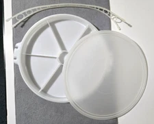 Vintage Tupperware Party Susan White with Lid & Handle - Mint Condition