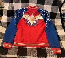 Disney Marvel Comics CAPTAIN MARVEL zip-up Jacket Girls Size 5/6
