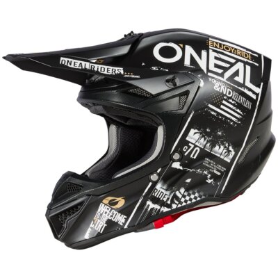 ONEAL 5 SRS Polyacrylite Motocross Helm Attack schwarz weiss MX ATV Quad Sumo