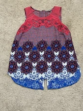 Daniel Rainn Womens Shirt Size Small Multicolor Lace Button Back Dressy Flowy