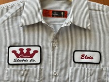 ELVIS CROWN ELECTRIC Mechanic WORK SHIRT Auto Kustom Rockabilly Punk CW