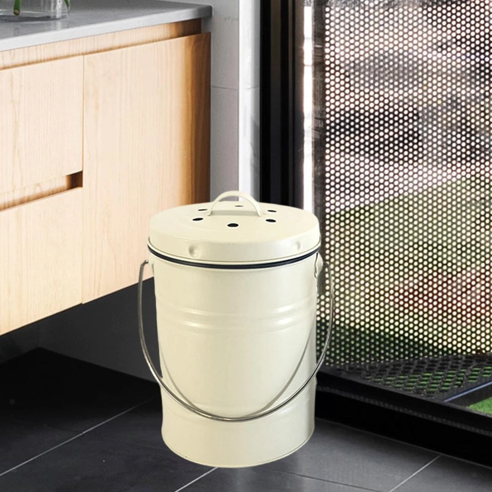 Compost Bin Trash Can 3L Capacity Odorless Waste Recycling Garden Courtyard