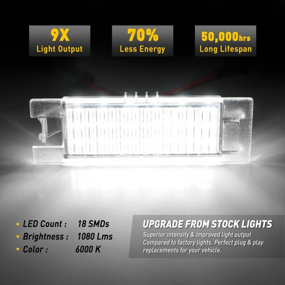 Etiqueta de luz de placa LED de licencia AUXITO para lámpara Camaro 2014-2021 Chevrolet Malibu Foto 4 de 4