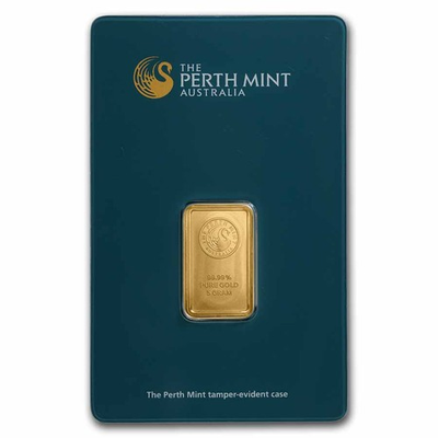 #ad #ad 5 gram Gold Bar Perth Mint Green Assay $980.80