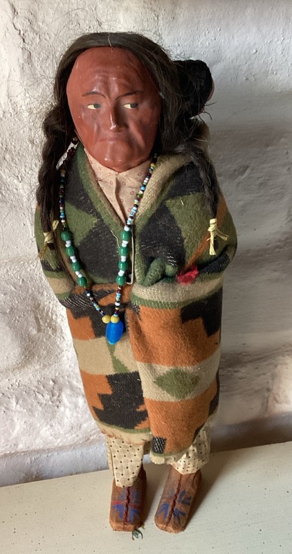 Native American Skookum Doll Bully Good Doll 1920’s -1940’s 16” Tall & Papoose
