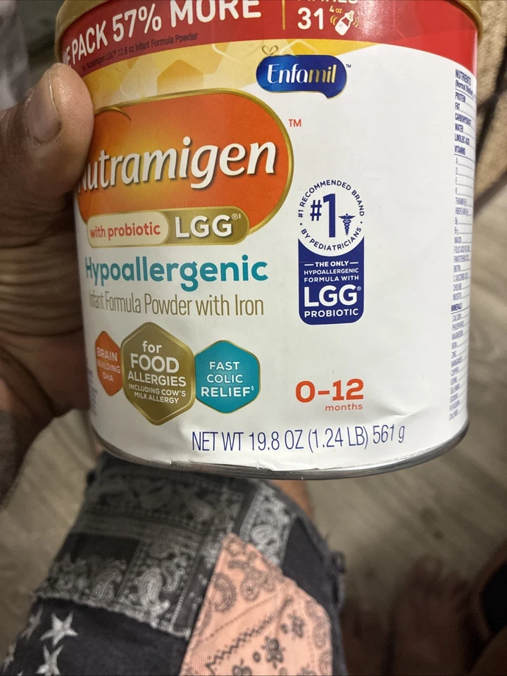 Fórmula infantil hipoalergénica Enfimal NUTRAMIGEN 2 latas de 12,6 OZ y lata de 19,8 OZ Foto 3 de 4