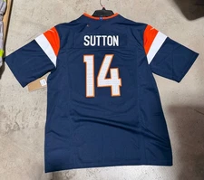 Denver Broncos Courtland Sutton Jersey # 14 Blue with captain patch