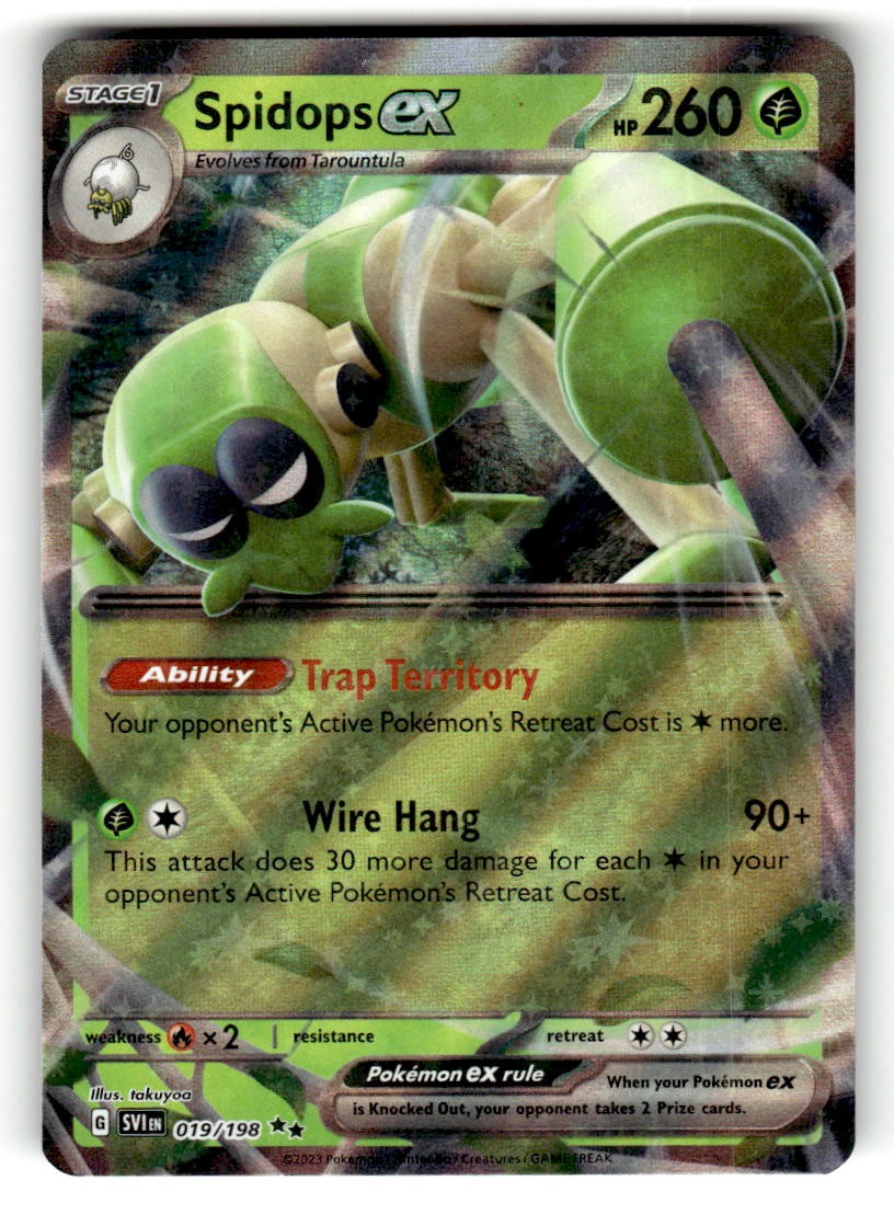 Spidops ex 019/198 Double Rare Scarlet & Violet Pokemon Lightly Played