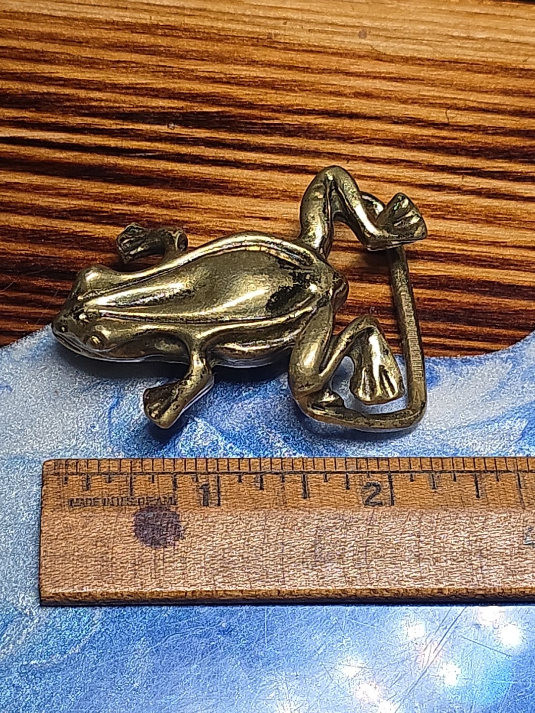Solid Brass Frog Belt Buckle Marked - image 9