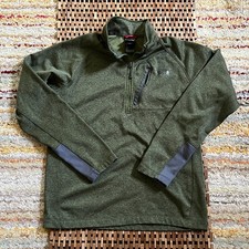 The North Face Tech Fleece 1/4 Zip Pullover Sweater Forest Green Men's Medium M