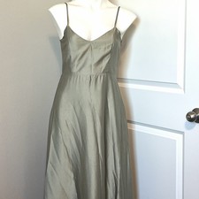 Show Me Your Mumu Faith Maxi Dress Gown In Moss Green Luxe Satin Size Small