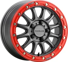 Raceline A14 Alpha Beadlock ATV/UTV Wheel 15x10 5/4.5 6+4 Gunmetal/Red