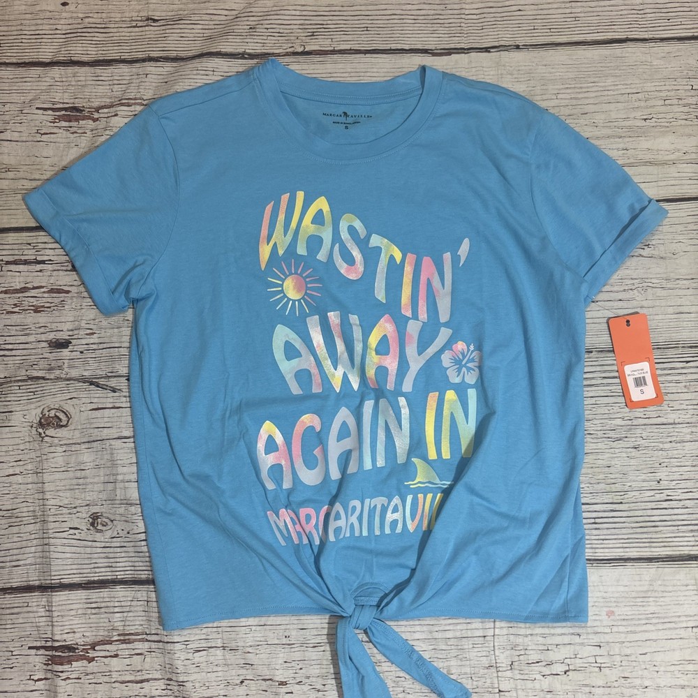 Margaritaville Women’s T-shirt Wasting Away Again In Margaritaville Top Sz S NEW