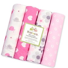 4pcs/pack 100 Cotton Receiving 76x76cm Baby Bedsheet Supersoft Blanket Swaddle