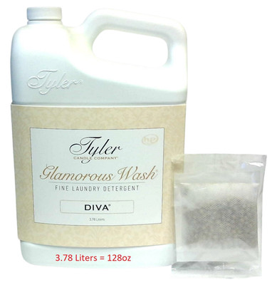 Tyler Candle - Glamorous Wash - Diva fragrance with sachet pouch - 128oz / 3.78L