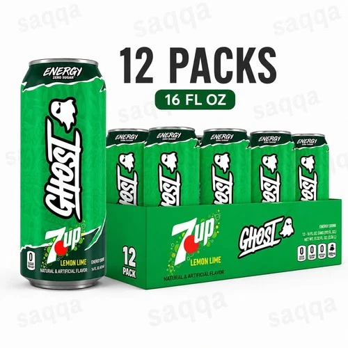 12 Pack Ghost Energy 7UP 16 oz Cans Energy Drink Fast