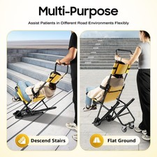 Manual Stair Transport Wheelchair Portable Down Stair Chair 158kg max. Load