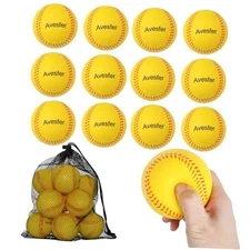  Foam Baseballs 12 Pack Soft Practice Baseballs 9 inch Foam Balls with Mesh 