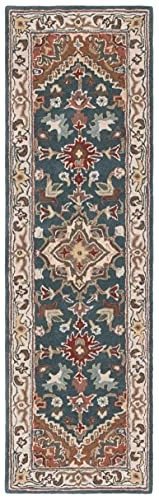  Heritage Collection Runner Rug - 2'3" x 8', Dark Green & Brown, Handmade  - Image 2 of 4