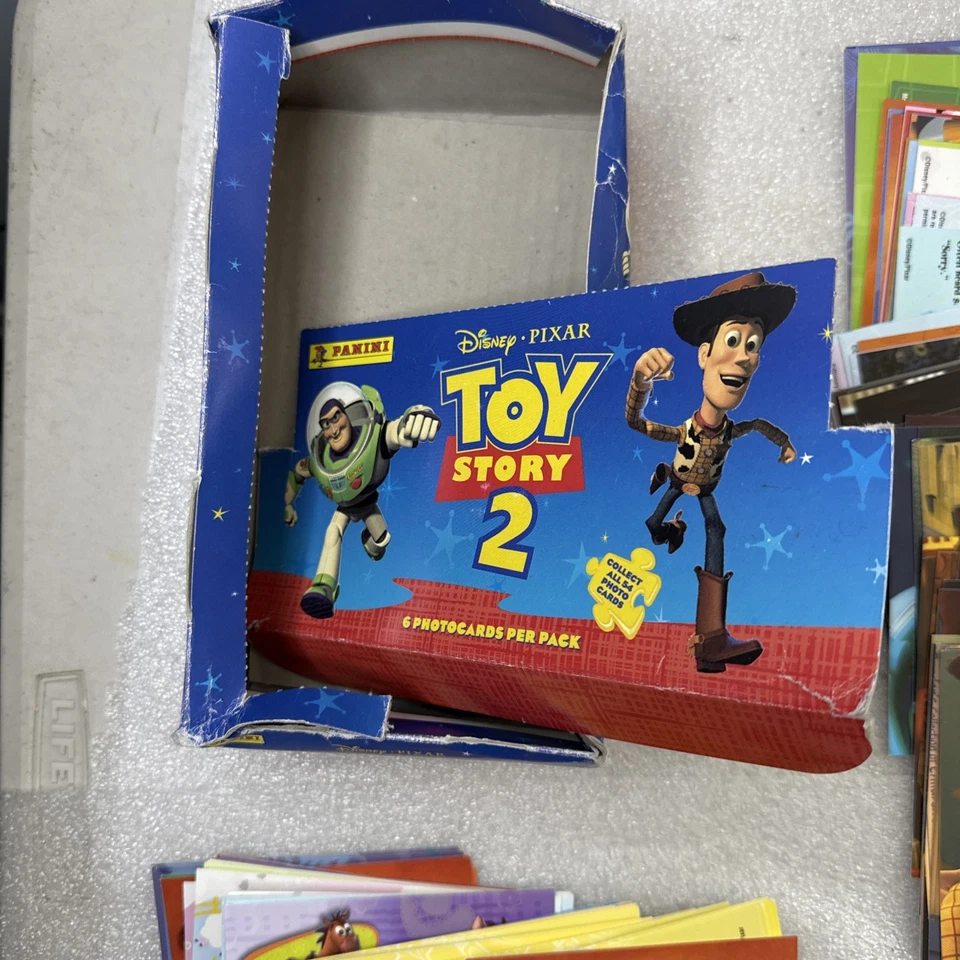 Lote 1999 Disney Pixar Toy Story 2 Panini Juego de Tarjetas Fotográficas 1-54 + 104 Cajas Envoltura Foto 4 de 4