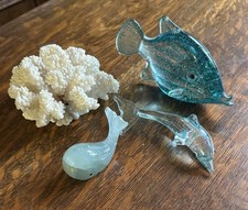 Fabulous Quartet Of White Coral And Fish In Shades Of Turquoise