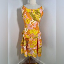 RARE VINTAGE 60s flower child DRESS M