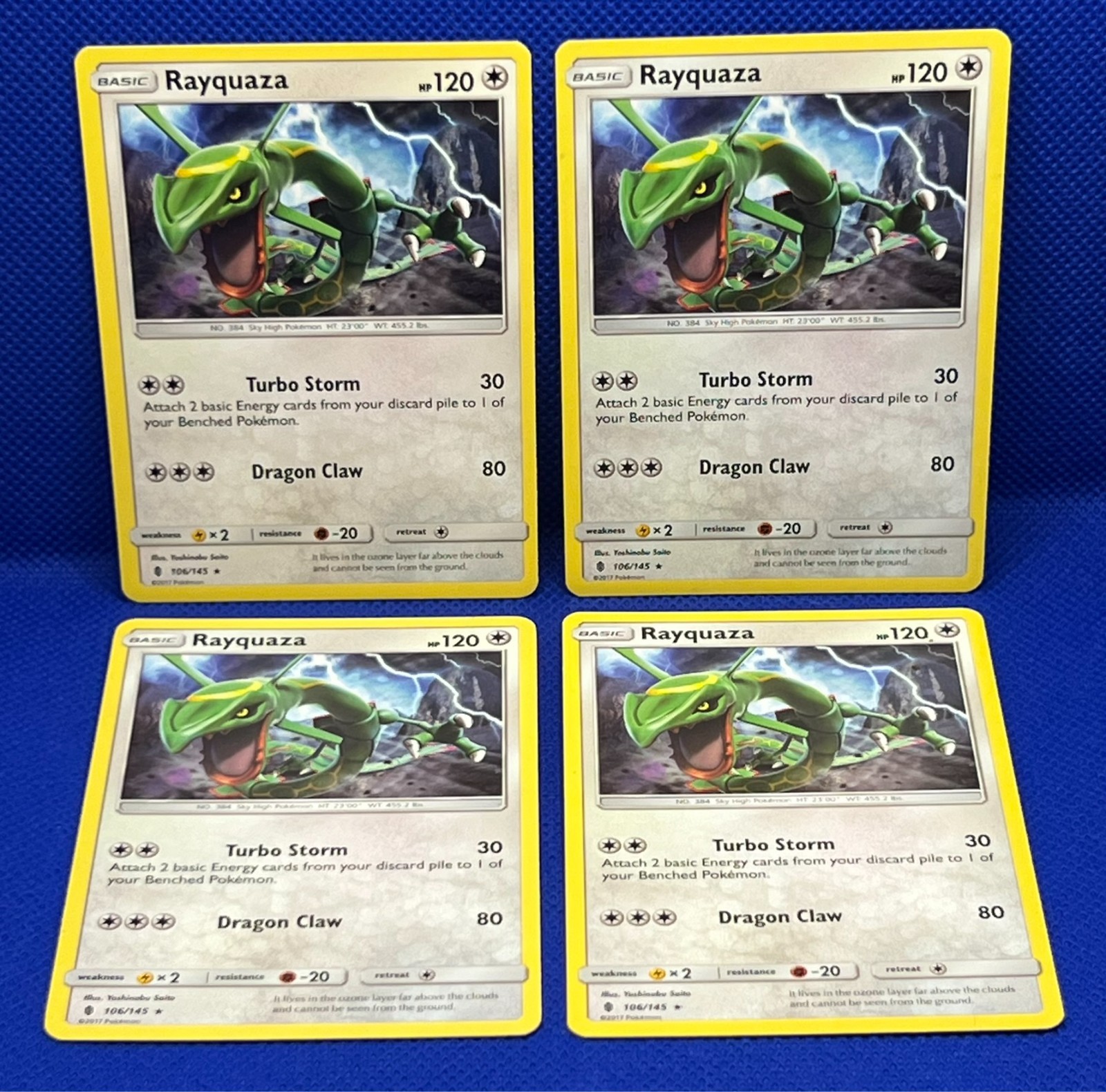 Pokémon Tcg Rayquaza 106/145 Guardians Rising Non Holo x4