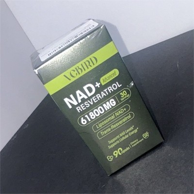 ICBIRD NAD+ Trans-Resveratrol 61800mg 30 Capsules Energy Support Gluten-Free