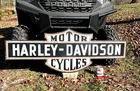 VINTAGE "HARLEY-DAVIDSON" LARGE PORCELAIN DEALER SIGN, (60"x 24") GREAT SIGN