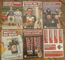 ASTRA Bier - 6 Postkarten - eine davon mit Aufklebern
