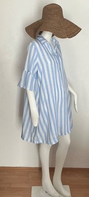 Robert Friedman Leinenkleid Minikleid oversized Navy Neu NP269 