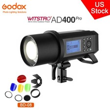 US Godox AD400Pro AD400 PRO 2.4G TTL HSS Studio Outdoor Flash BD-08 BarnDoor