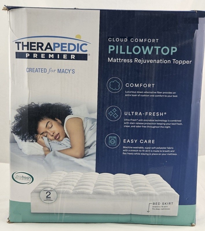 Therapedic Premier Pillowtop Mattress Topper FULL White