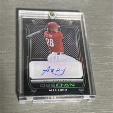 Panini 2021 Chronicles Obsidian Alec Bohm RC Auto Purple /99 #O-AB