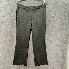 Talbots Trouser Pants Women 14 HERITAGE Gray Plaid Mid Rise Straight Office