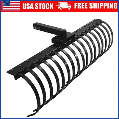 49'' 3 Point Attach Landscape Rock Rake Fit for 2 inch Receiver Compact Tractor