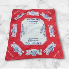 Vintage Budweiser King Of Beers Bandana Handkerchief Approximate Size 21.5 X 23