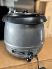 10 Quart Soup Kettle SYBO SH-SW6000-SI Electric 110V With Hinged Lid #3692