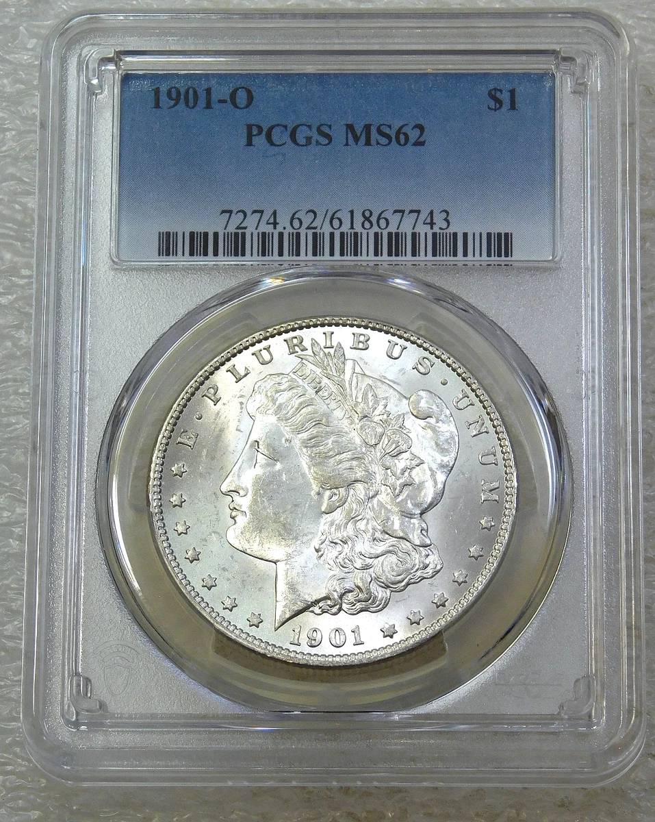 Uncirculated MS 62 Graded 1901 Year Morgan US Dollars (1878-1921