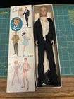 Vintage Mattel Blonde Flocked Hair Ken Doll Tuxedo w Box & Shoes