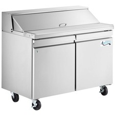 48" 2 Door Stainless Steel Refrigerated Sandwich / Salad Prep Table