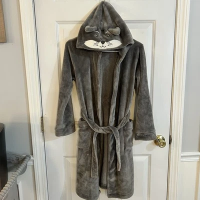 LL Bean Kids Boys Girls Size M 10-12 Bear Hoodie Hooded Plush Robe - Image 1 of 4