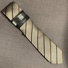 Alfani Men's Slim Neck Tie Clarkson Stripe Taupe/Bronze 2.75" inch Blade