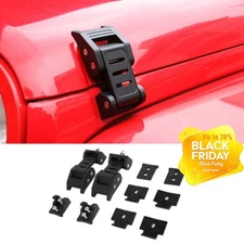 Stainless Steel Looking Hood Latch Hood Catch Kit for 07+ Jeep Wrangler JK JL JT