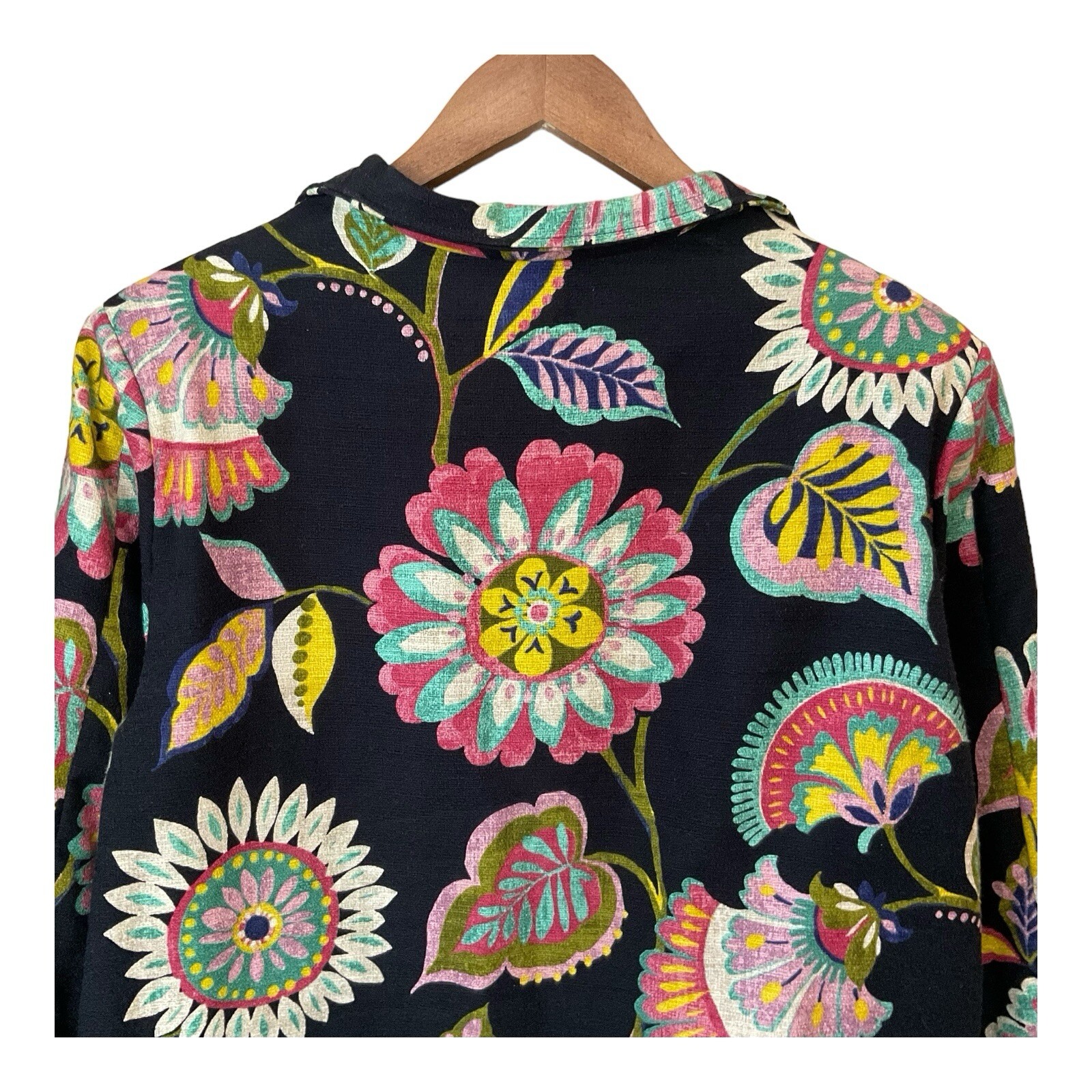 Giacca arazzo floreale donna pony dipinto L boho hippie vintage anni 90 USA