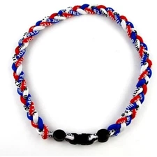 20" 50cm Titanium Sports Tornado Necklace Baseball Red/White/Blue - NEW